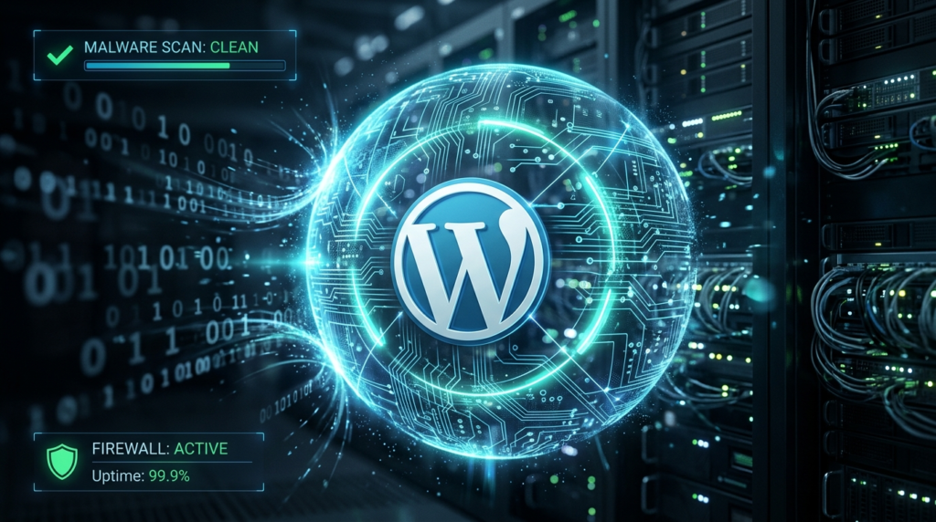 บริการรับดูแลเว็บไซต์ WordPress ป้องกันมัลแวร์และแฮกเกอร์ด้วย Firewall ระดับสูง