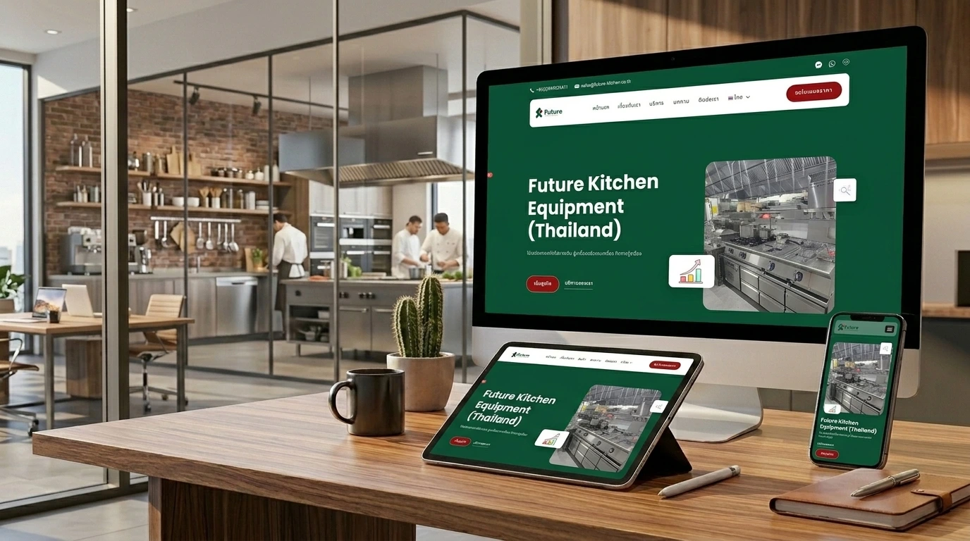 หน้า responsive เว็บ future-kitchen ใน case รับทำเว็บไซต์ นนทบุรี