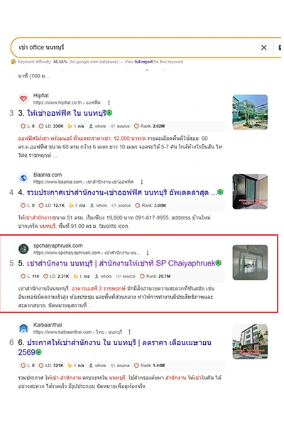 รับทำ seo สำหรับ sem ติดอันดับ top 10 ใน คียเวิร์ด เข่า office นนทบุรี